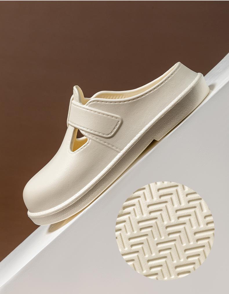 Product Introduction of From Thailand  Big Head Sandals Flat Floor Non-slip Wide Foot Wearable Basic Color Suede Wear And No Hurt 4