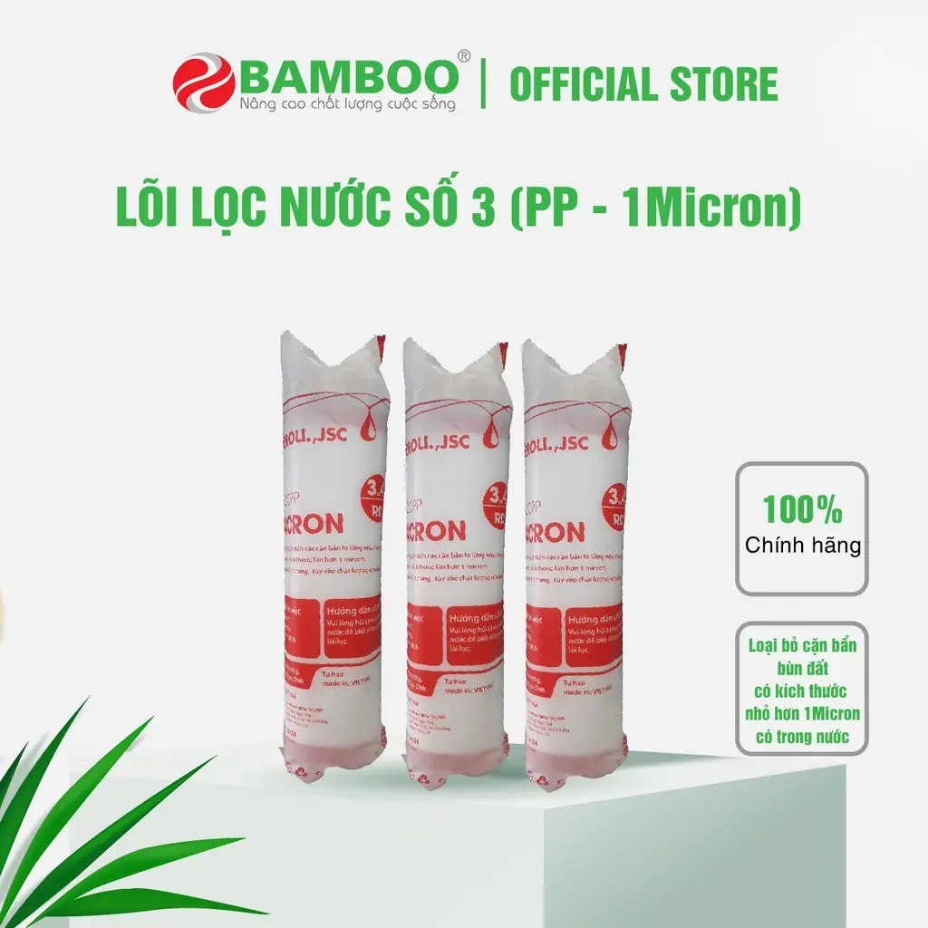 Lõi lọc nước số 3 Bamboo - Lõi PP 1Micron
