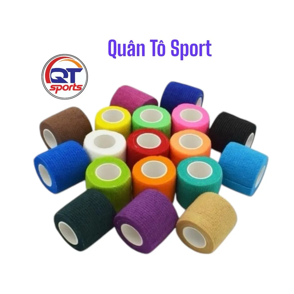 Quân Tô Soprt combo 24-30 cuộn băng cao su non thể thao TỰ DÍNH GIẢM CHẤT THƯƠNG 5cm *4,5m. Băng cuốn cổ chân cổ tay bóng đá và các môn thể thao khác cầu lông bóng chuyền.