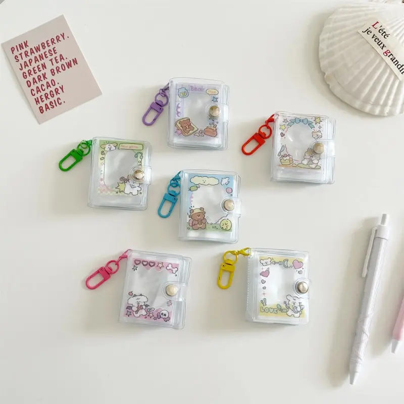 Túi Giữ Ảnh, 2 Inch, Trong Suốt, Album Ảnh Mini Tự Làm, Móc Chìa Khóa, Bảo Quản Ảnh Chứng Chỉ Cầm Tay Nhẫn Chìa Khóa Cầm Tay Hàng Mới Về 0