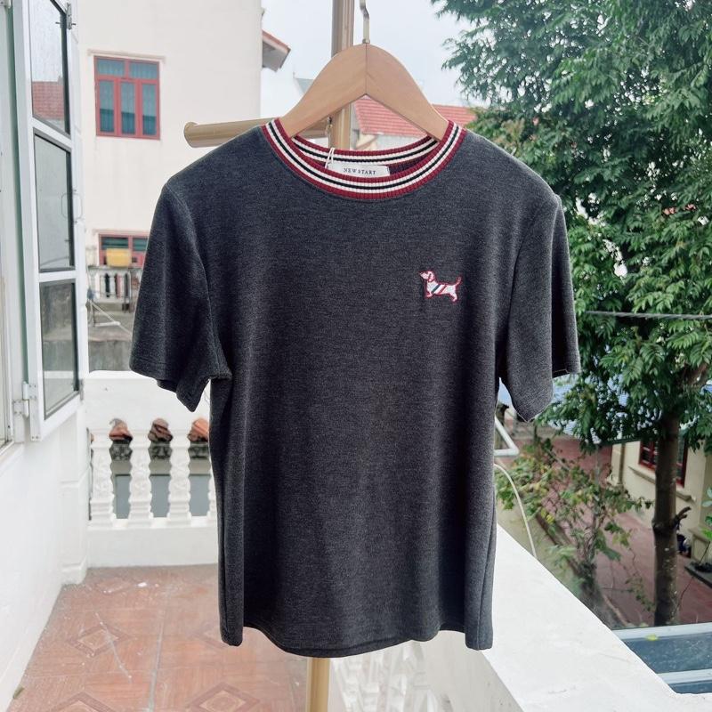 Áo thun ngựa thêu co giãn chất mềm đẹp 1