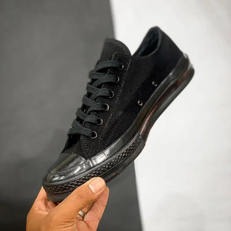 Sepatu Convs 70s Low All Black Glossy Sepatu Pria Wanita Casual Shoes Sneakers 3