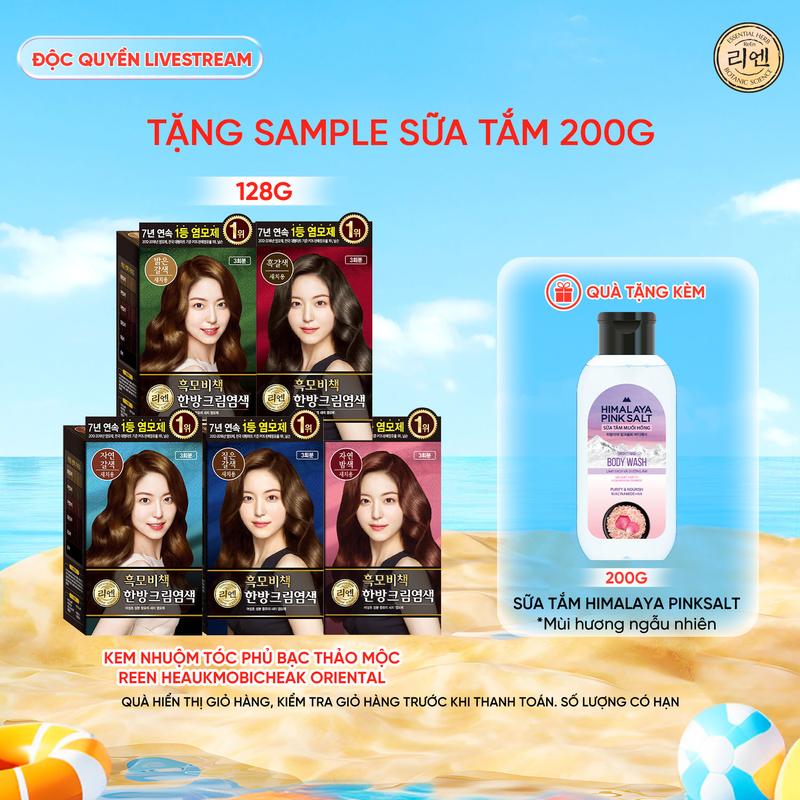 [Reen  Official] Kem nhuộm tóc phủ bạc thảo mộc Reen Heaukmobicheak Oriental 128gr