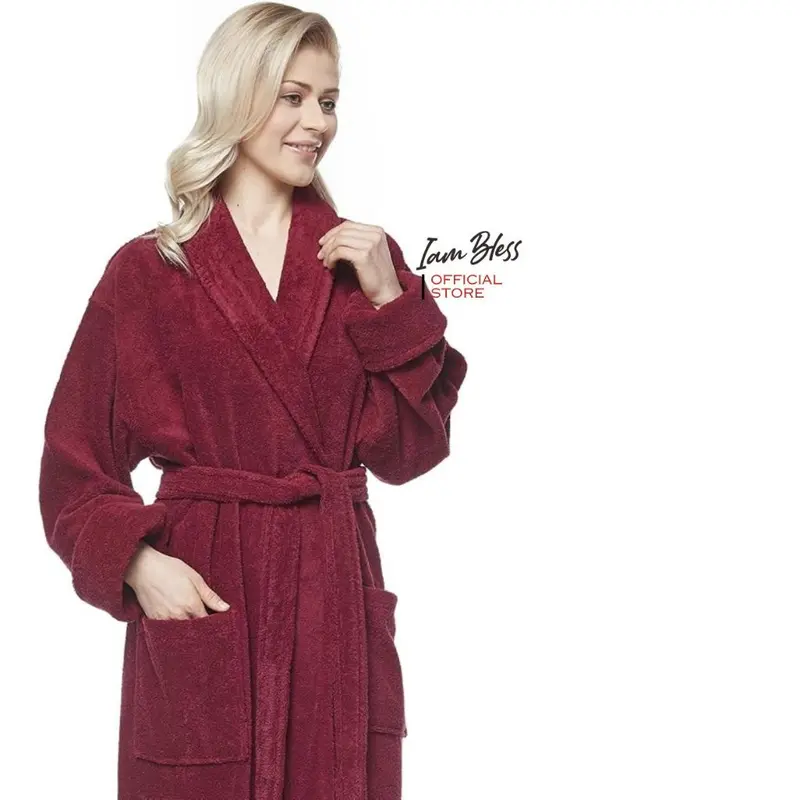 Kimono Handuk Lauren Basic Maxi IAMBLESS Panjang Pria Wanita All size Dress Hadiah Kado Jubah 3