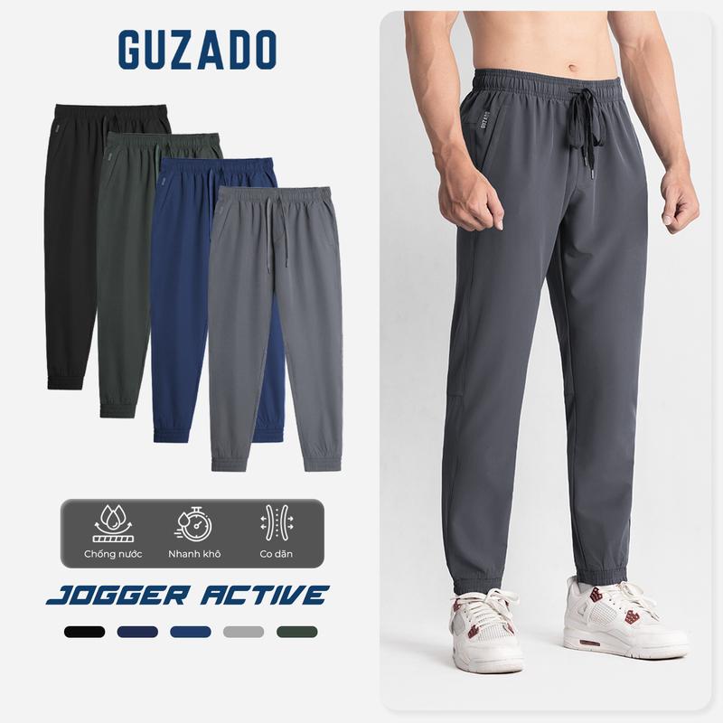 GUZADO - Quần Jogger Sport Nam Chất Liệu Vải Gió Mềm Mại Thoáng Mát Form Dáng Thể Thao Năng Động GDC02
