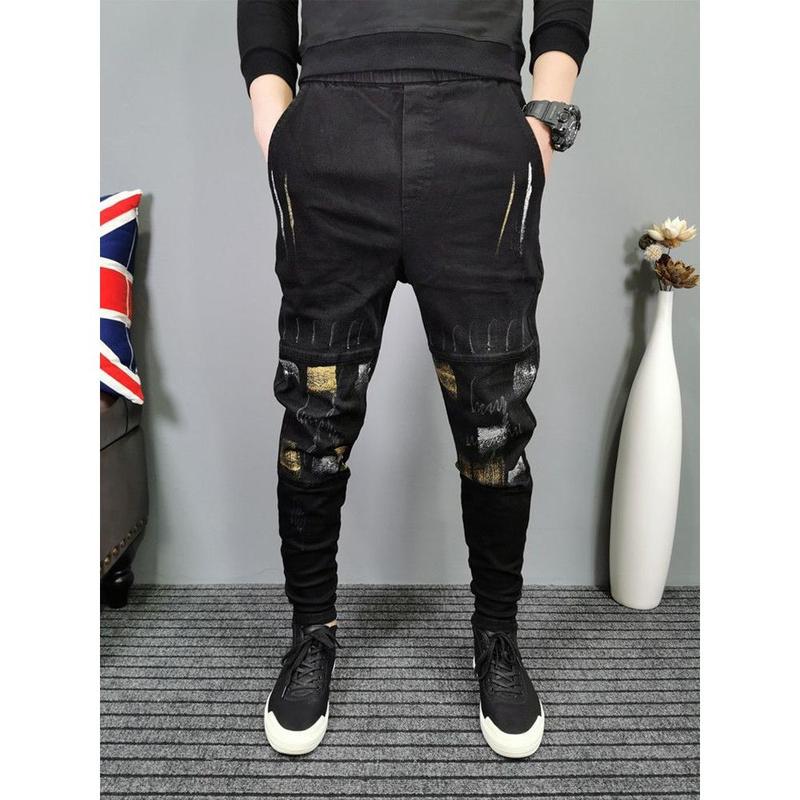 Quần Jean Nam Dáng Ôm, Phong Cách Hàn Quốc, Quần Jogger Co Giãn, Hợp Xu hướng, Thích Hợp Cho Mùa Xuân Và Mùa Thu, Dễ Phối Đồ, Giày Nam 1
