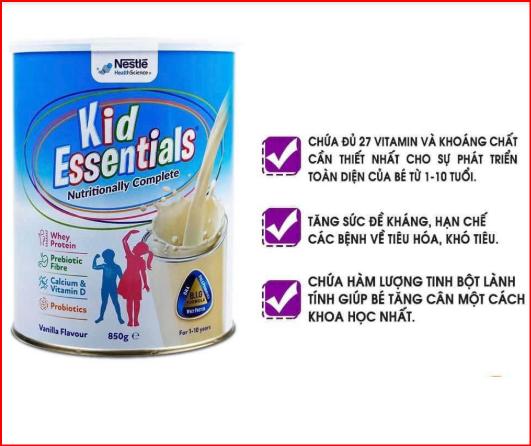 TPDD sữa Kid Essentials Úc – 800g phù hợp với các bé biếng ăn, chậm tăng cân trong độ tuổi từ 1-10 tuổi 3
