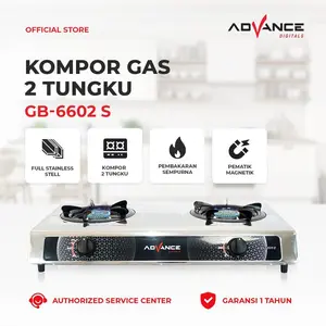 ADVANCE (GB-6602S) Kompor Gas Stainless Steel 2 Tungku