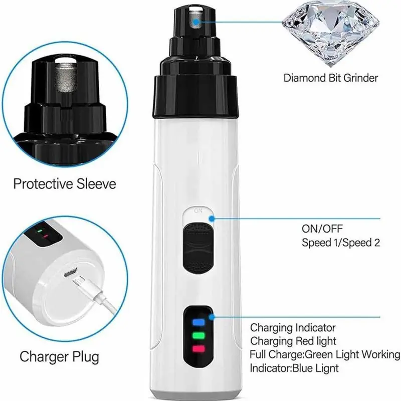 Pet Electric Nail Trimmer, 1 Box Pet Nail Polisher & Accessories, Rechargeable Pet Nail Clipper, Professional Dog & Cat Grooming Tool,  Funky Bedroom Accessories 2