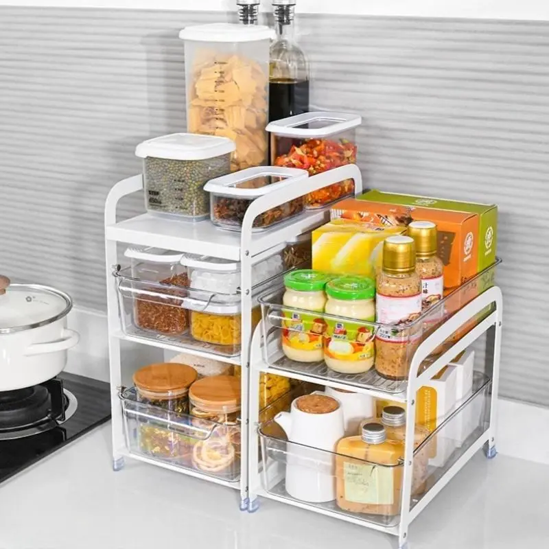 Kitchen Cabinet Organizer, 1 Count Pull Out Cabinet Organizer, Cabinet Storage Rack, Kitchen Storage Organizer, Home Organizer 3