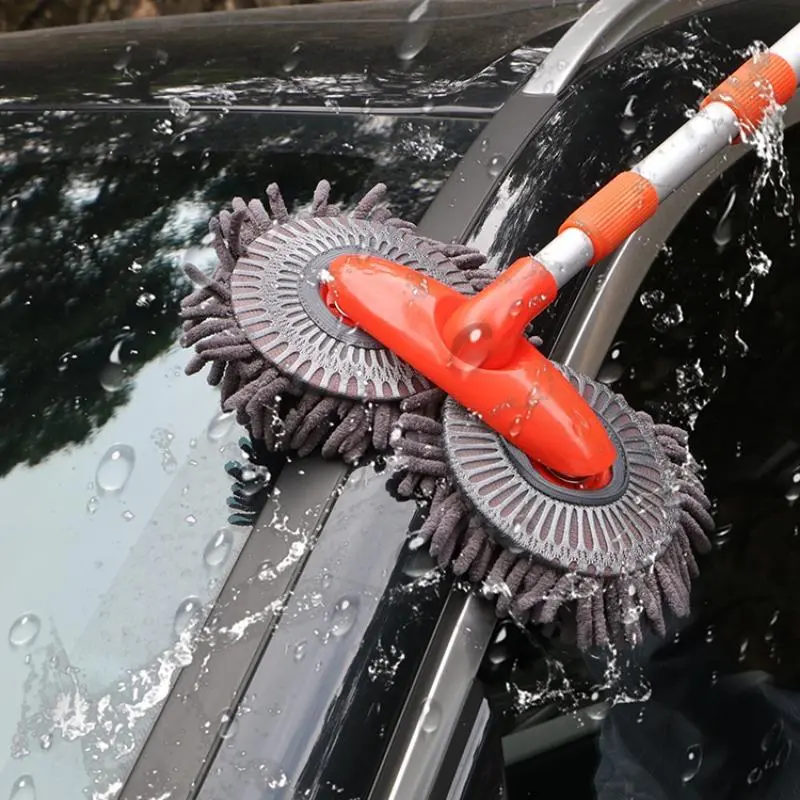 Long Handle Car Glass Cleaning Brush with Double Brushes, Durable Car Windshield Cleaner, Retractable Car Wash Mop, Professional Car Washing & Maintenance Supplies, Car Cleaning Tool 3