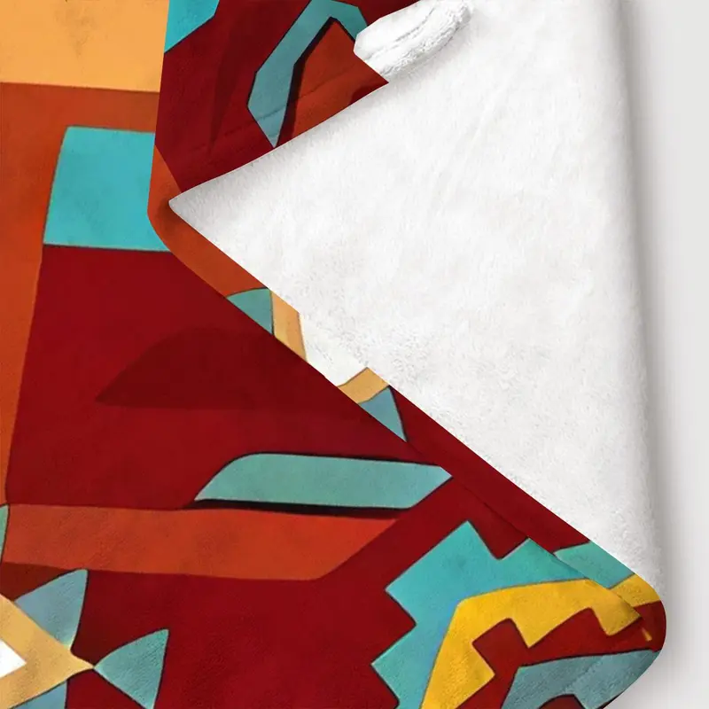 Geometric Pattern Blanket, Soft Comfortable Throw Blanket, Warm Napping Blanket for Home Office Living Room Bedroom, Bedroom Refresh Decor 7