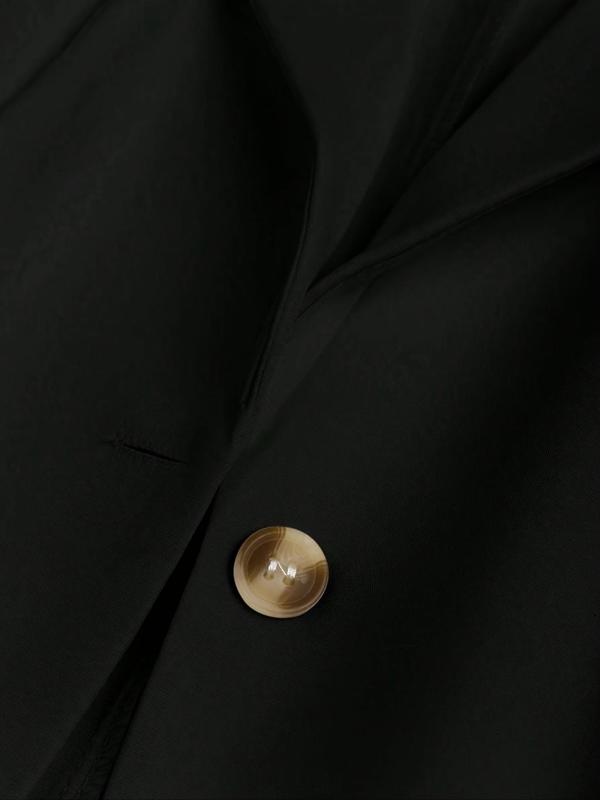 Women's Solid Color Lapel Neck Blazer, Elegant Fashion Outerwear for Work Office Business, Ladies Clothes for All Seasons, Womenswear 2