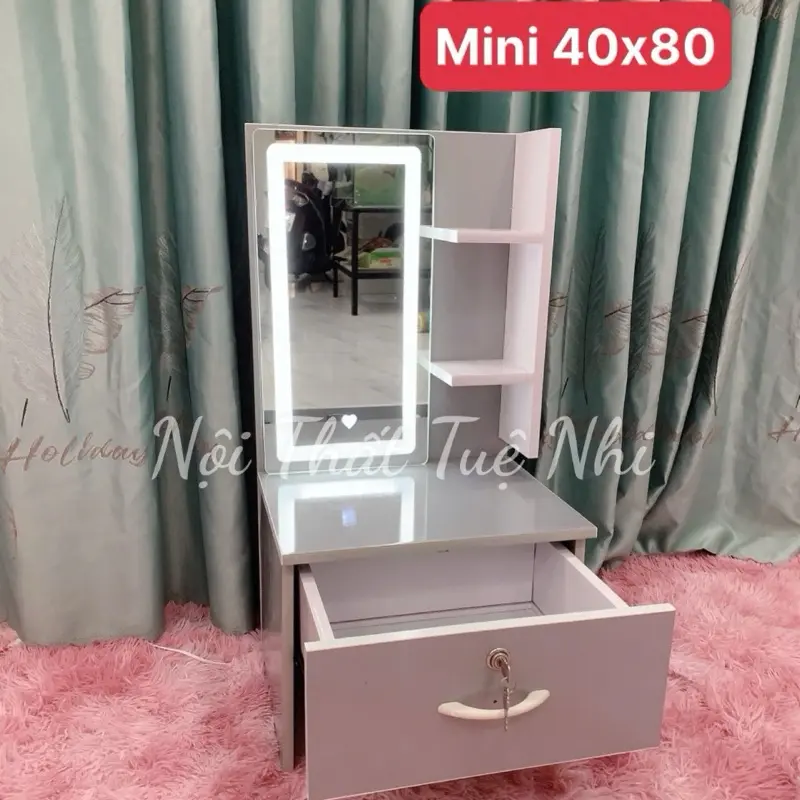 Bàn mini gương led cảm ứng 40x80cm, chú ý kích thước khi mua