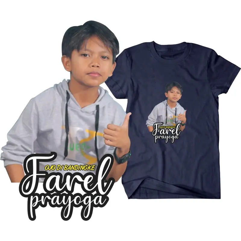 KAOS ANAK FAREL PRAYOGA BAJU ANAK LAKI LAKI PEREMPUAN Katun atasan pakaian Fashion
