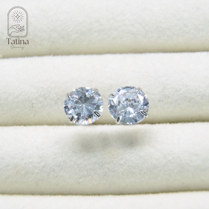 Bông Tai Bạc Tatina Nam Nữ Hình Nụ Đá Bạc 925 Có Chốt Chặn Cá Tình Và Nổi Bật Thu Hút Mọi Ánh Nhìn TATINA SILVER 2