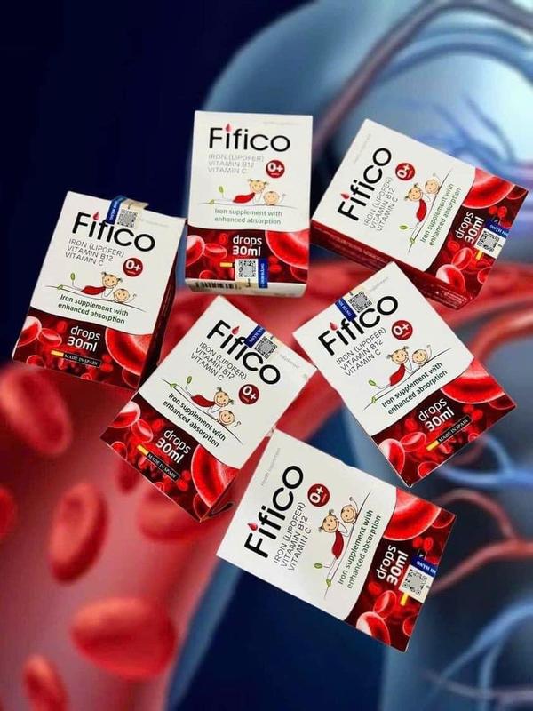 SIRÔ FIFICO BỔ SUNG SẮT LIPOFER VITAMIN B12 VÀ VITAMIN C DẠNG NHỎ GIỌT HỖ TRỢ GIẢM THIẾU MÁU GIÚP BÉ HẤP THU SẮT 30ML CỦA T Y BAN NHA CHO TR.Ẻ TỪ 0 THÁNG TUỔI 2