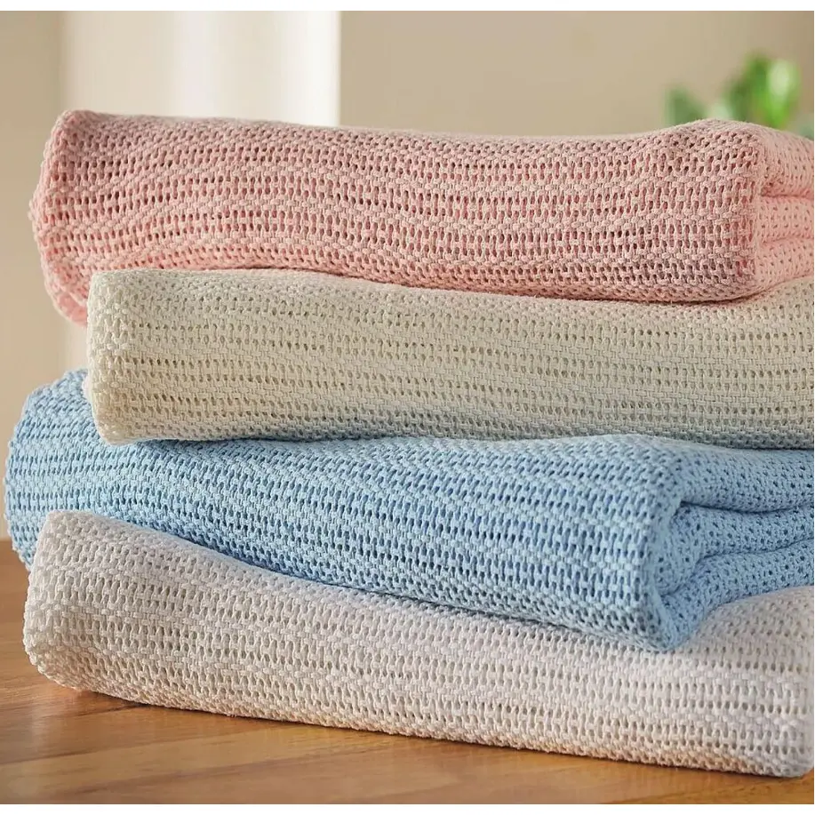 High quality net selimut hospital thermal blanket 100% cotton-King Size-net design 70x90 inch Hospital