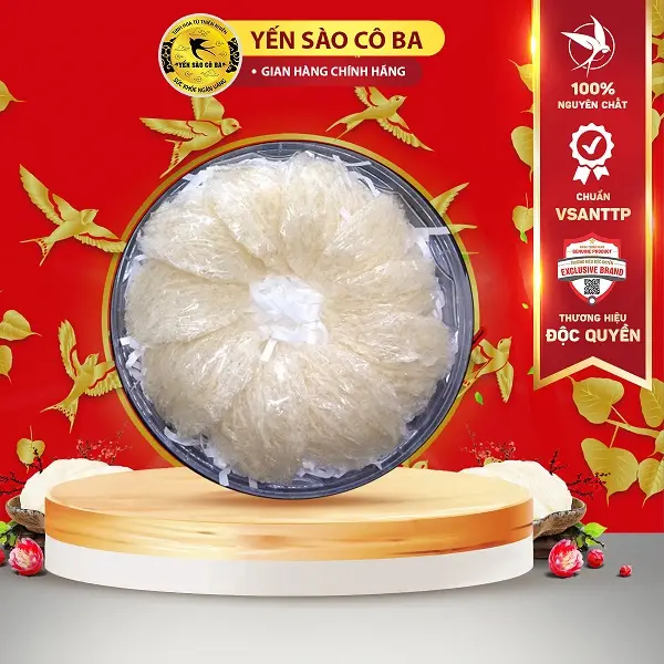 Yến Tinh Chế Sợi Loại 1 "đường phèn"  [Hộp 50/100 Gram] [Có Quà Chưng ] YẾN SÀO CÔ BA