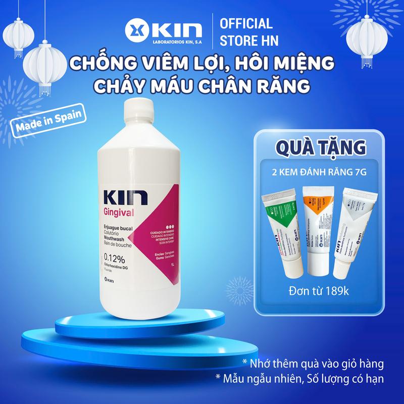 Nước Súc Miệng Kin Gingival 1000ML, Ngăn Ngừa Viêm Nướu Nha Chu, Hôi Miệng, Chảy Máu Chân Răng