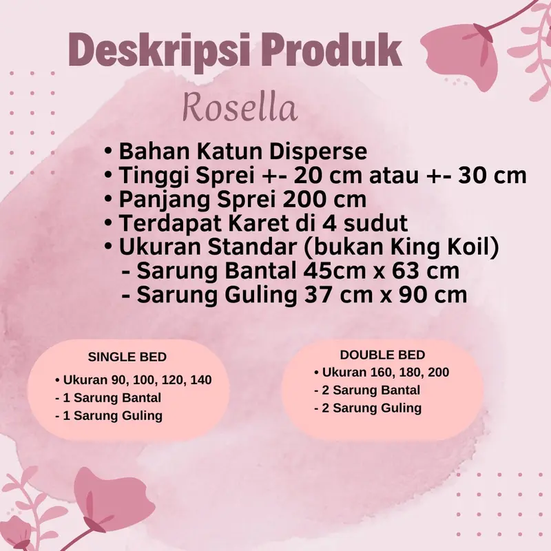 Sprei Bunga Cantik Katun Single Bed 160x200 King Queen 120x200 90x200 100x200 3
