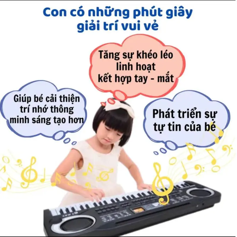 ĐÀN PIANO 61 PHÍM 2 LOA PHIÊN BẢN MỚI DÀNH CHO CÁC CON HỌC ĐÀN GIÚP TĂNG KHẢ NĂNG GHI NHỚ VÀ PHÁT TRIỂN TRÍ NÃO 3