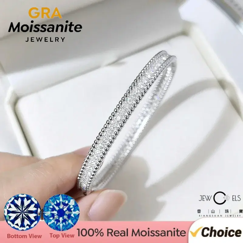 Vòng Tay Vợt Moissanite, Đầy Đủ Màu D, Độ Dày 2Mm, Dành Cho Phụ Nữ, Bạc S925 Mạ Vàng 18K, Vòng Tay Kim Cương, Mặt Hàng Quà Tặng