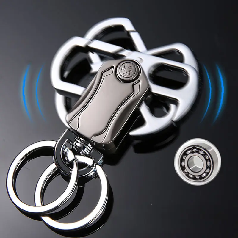 Multifunctional Fidget Spinner Keychain Metal Material Car Key Pendant 360 Rotatable Keychain with Bottle Opener for Boys Gift