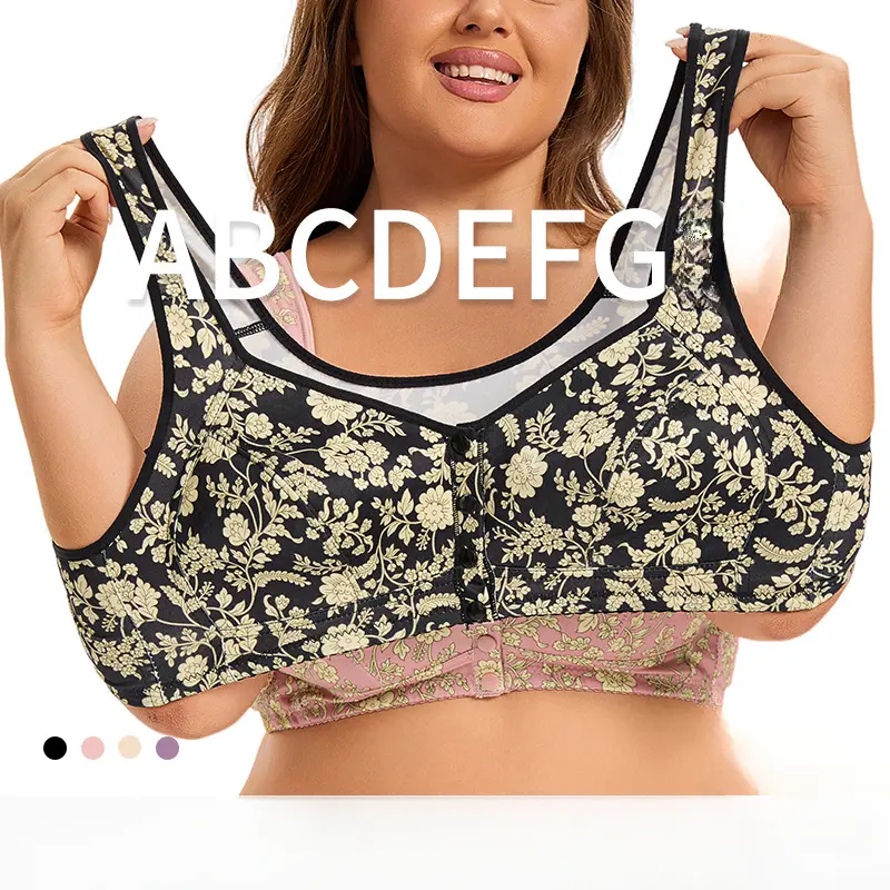 Plus Size Cotton Bra for Women Wireless Bras Comfortable Underwear Soft Lingerie Large Bust