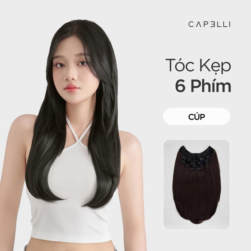 Bộ Tóc Kẹp 6 Phím CAPELLI Cúp C-Curl 40-50cm