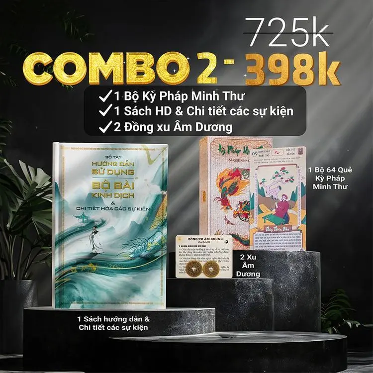 Bộ thẻ Kinh Dịch 64 Quẻ - Kỳ Pháp Minh Thư - News Combo Thẻ Bài Cards 7