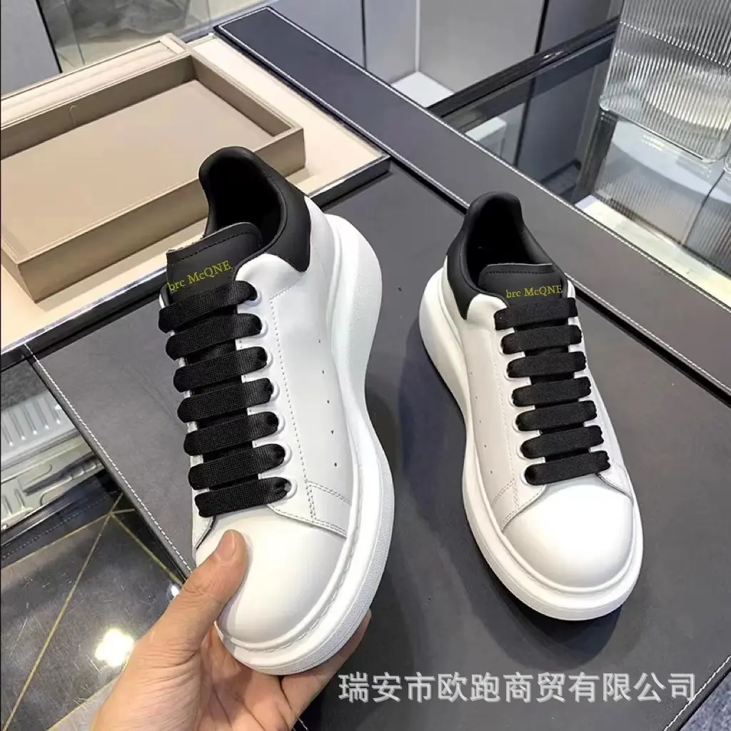 2025 Hot Sale McQueen Style White Sneakers for Men and Women, Couple's Shoes, Student Height-Increasing Sneakers, Casual Sports Shoes, Height-Increasing Shoes Trend
