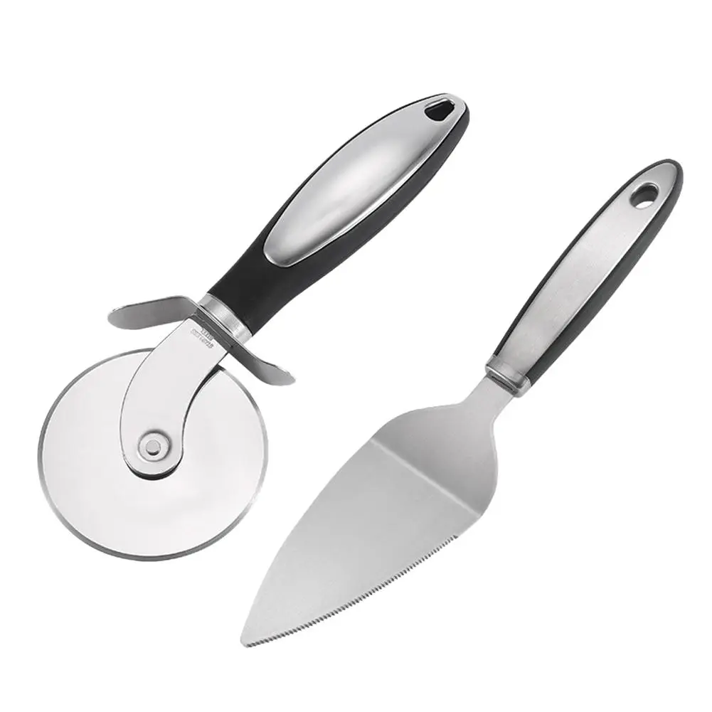 Premium Stainless Steel Kitchen Pizza Cutter Wheel Server Tools Home Knife Waffle Cookies Cake Bread Dough Slicer Baking Gadgets