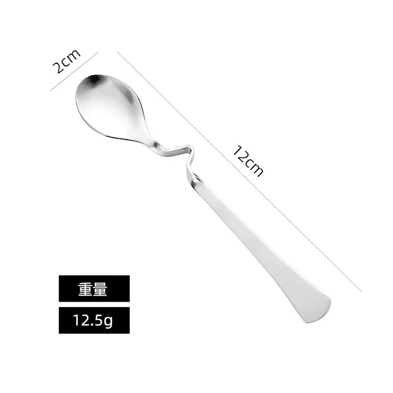 Thìa Xoắn Bằng Thép Không Gỉ, Thiết Kế Sáng Tạo, Thích Hợp Cho Thực Phẩm Phương Tây, Hình Chữ S, Lý Tưởng Cho Trà Và Cà Phê Bong Bóng, Thìa Nhỏ Để Khuấy, Có Thể Treo Trên Cốc 5