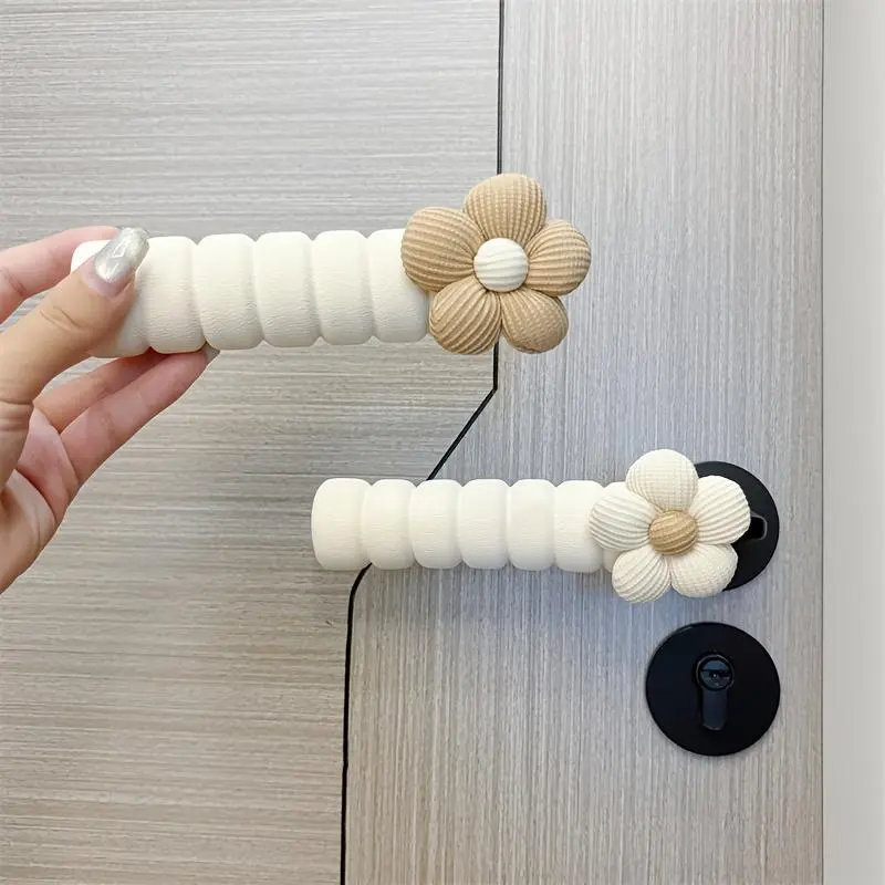 Floral Design Door Handle Cover, 1 Count Silent Anti-collision Door Protector, Effectively Prevents Damage To Walls and Door Locks