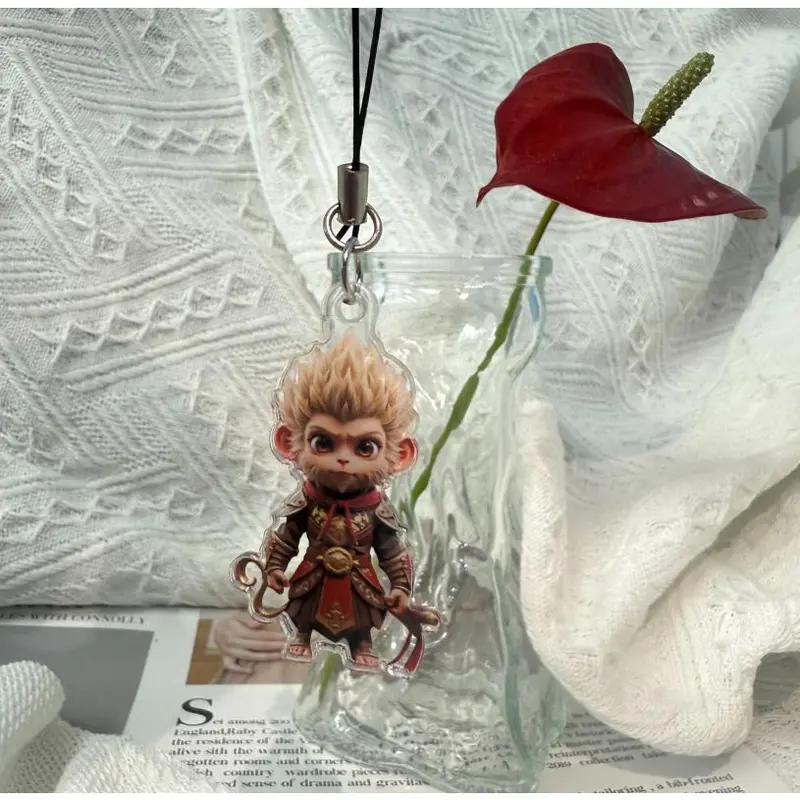 Dây Đeo buộc điện thoại di động, Thiết Kế Mới Thần Thoại Đen Wukong, Dây Xích Chuyền Điện Thoại Di Động Thích Hợp Cho Túi Học Sinh, Mặt Dây Chuyền Và Móc Chìa Khóa 1