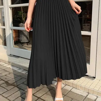 Selected Long Pleated Skirt with Sneakers TikTok Shop