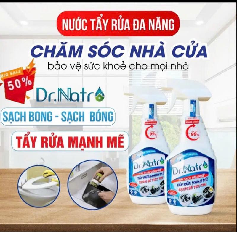 Product Introduction of Combo 2 chai Xịt Tẩy Rửa Đa Năng Dr Natro 500ml - Tẩy Siêu Sạch Mọi Vết Bẩn nhacua nước  lau  bếp Tẩy Đa Năng 28