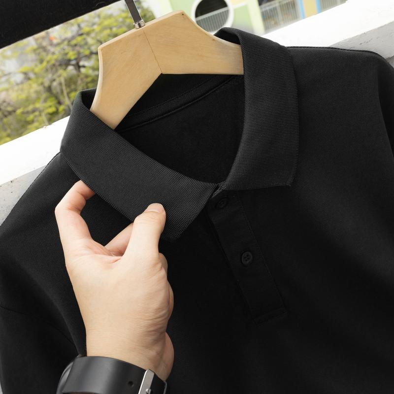 COMBO 3 Áo ĐEN/TRẮNG/ĐỎ - Áo Polo Nam Trơn Có Cổ Bẻ Basic Vải Thun Cá Sấu Cao Cấp HABILL -  Ngắn Tay Top Menswear Shirt Nhung  Kem Kate 4