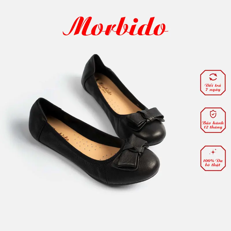Giày Búp Bê Da Thật Mũi Tròn Đế Bệt Morbido M305 2