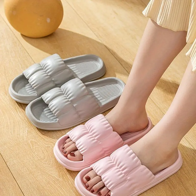 VMI EVA Slides - Textured Solid Color, Non-Soft Sole Home & Beach Vacations |   Comfortable, Portable, All-Season Footwear, Beach Shoes Women Girl slippers  for  women 1