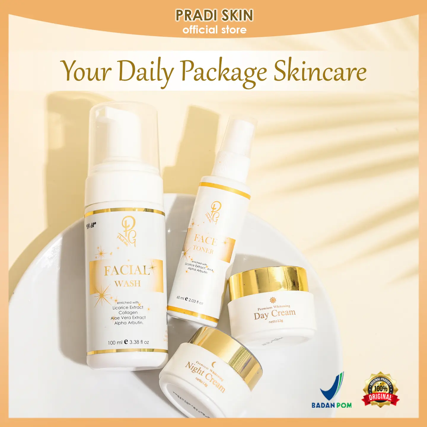 PAKET WAJAH BASIC Premium Whitening Pradiskin [ Mencerahkan ]