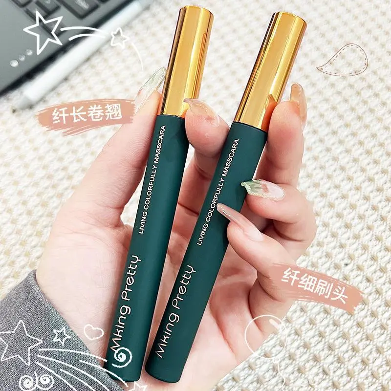 Mascara Màu, Dành Cho Phụ Nữ, Uốn Cong Dài, Cực Dài, Chống Nhòe, Bền, Không Thấm Nước Và Chống Mồ Hôi, Đầu Cọ Mịn