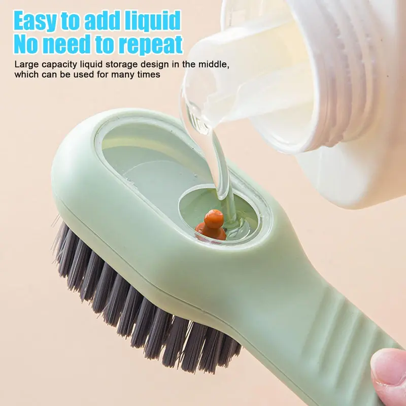 Bàn Chải Làm Sạch Giày, Thiết Kế 2in1, Có Ngăn Xà Phòng Tích Hợp, Dụng Cụ Chà Bông Lông Mềm, Thích Hợp Cho Gia Đình, Lý Tưởng Cho Việc Giặt Là Và Sử Dụng, R8A8 7