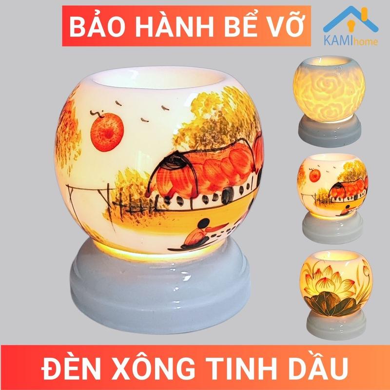 Đèn xông tinh dầu cắm điện đuổi muỗi thơm phòng đèn ngủ decor trang trí gốm sứ Bát Tràng Việt Nam mã 20002