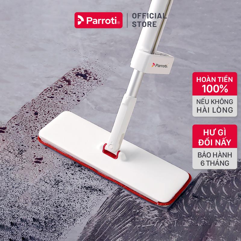 Cây Lau Nhà Tự Vắt Thông Minh Chổi Lau Sàn Nhà Tự Vắt Xoay 360 Độ Chất Liệu Nhôm Cao Cấp Parroti MG01