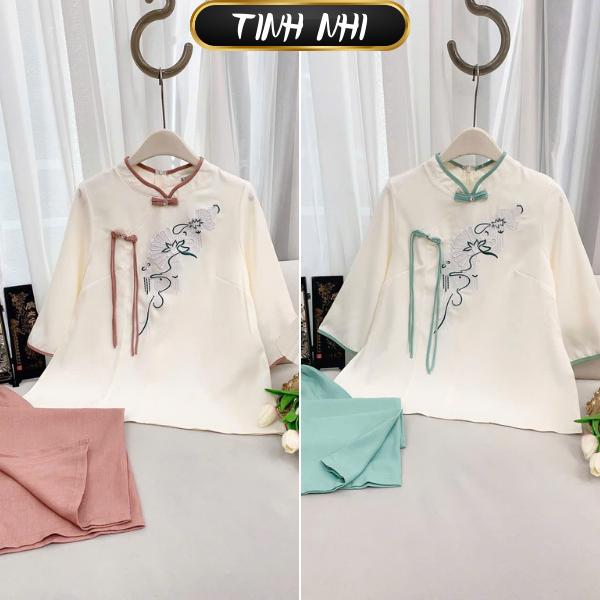 TINH NHI đồ lam đi lễ chất đũi dày dặn tiểu thư PP245 1