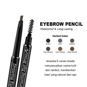 Eyebrow 6 Colors Double Heads Eyebrow Pencil Lasting Eyebrow  Waterpoof Kotak Hitam Boystorre