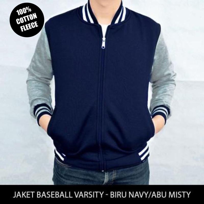 jaket varsity / jaket baseball / Jaket pria / hoodie pria / sweater pria / outwear terlaris / Jaket varsity bahan tebal dan lembut / Polos 4