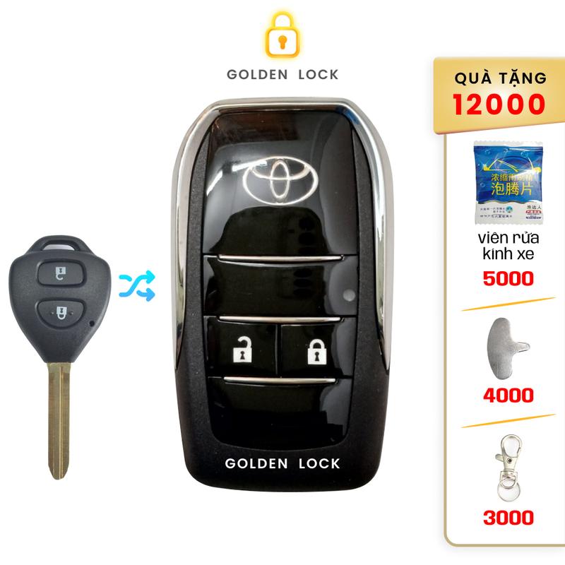  Vỏ chìa khoá độ gập xe Toyota Vios Fortuner Camry Corolla Innova 2 nút 2003 -2014 